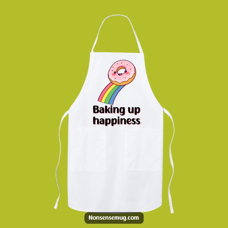 Funny Donut Rainbow Slide Apron: Bake Up Smiles in the Kitchen