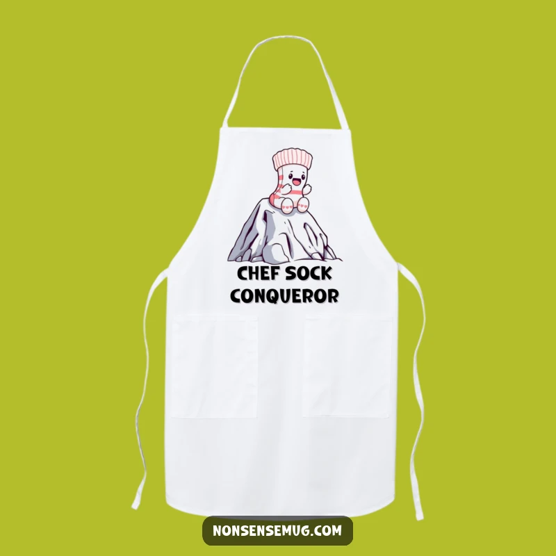 Funny Sock Laundry Mountain Apron: Conquer Chores with Humor