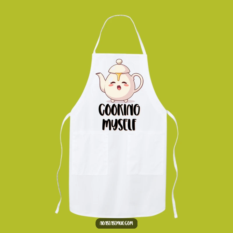 Funny Teapot Self-Pour Apron: Aggressive Pouring Action, Kitchen Humor Gift