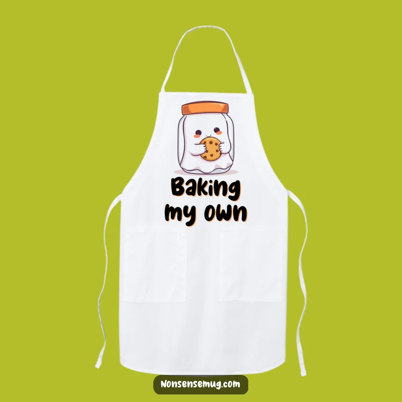 Funny Ghost Cookie Thief Apron - Kitchen Fun for Spooky Chefs