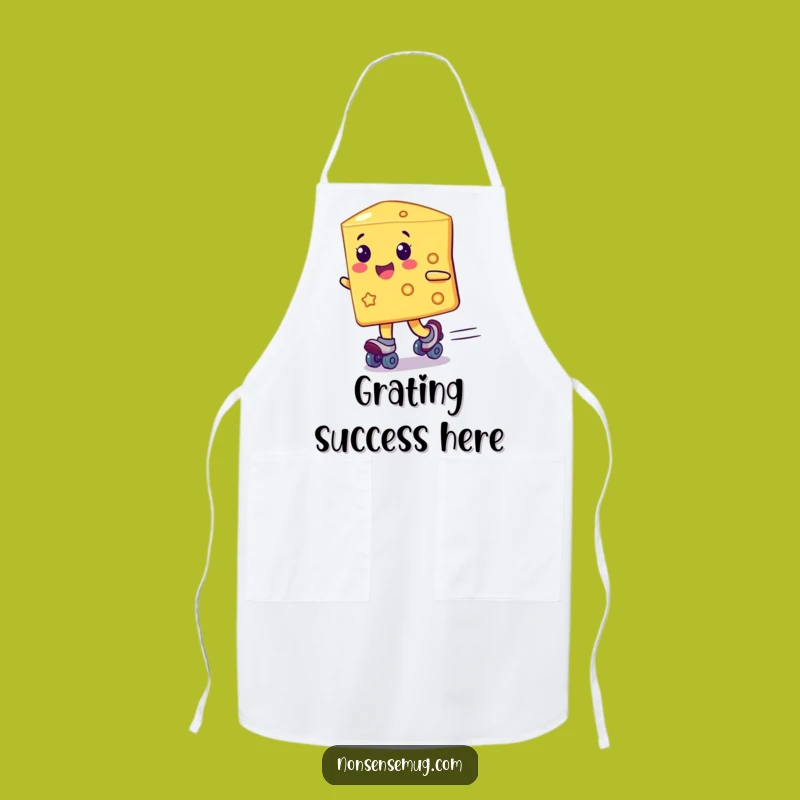 Funny Cheese Roller Skates Apron: Cook Up Laughs in the Kitchen!