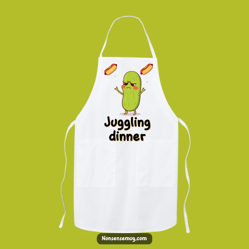 Funny Pickle Juggling Apron: Grumpy Chef - Hilarious Kitchen Funny Gift