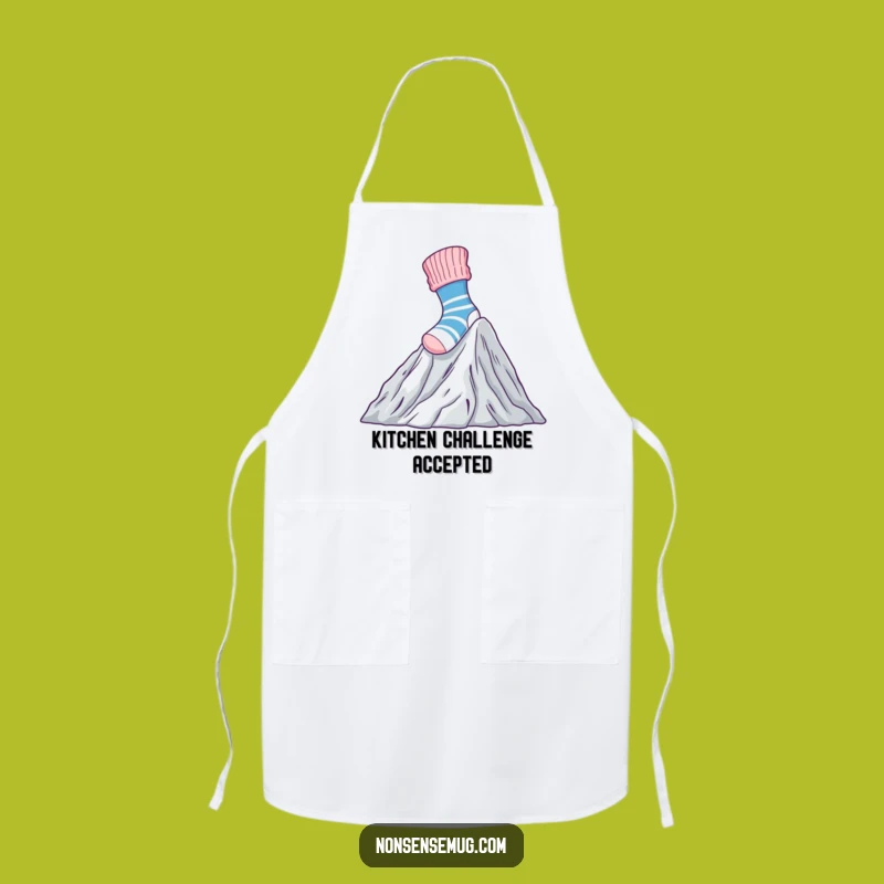 Funny Sock Climbing Laundry Apron: Cook with Bravery Gift