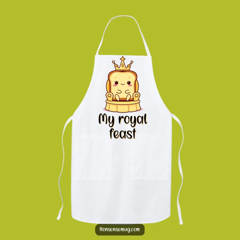 Funny Toast Crown Apron: Royal Chef - Hilarious Kitchen Funny Gift