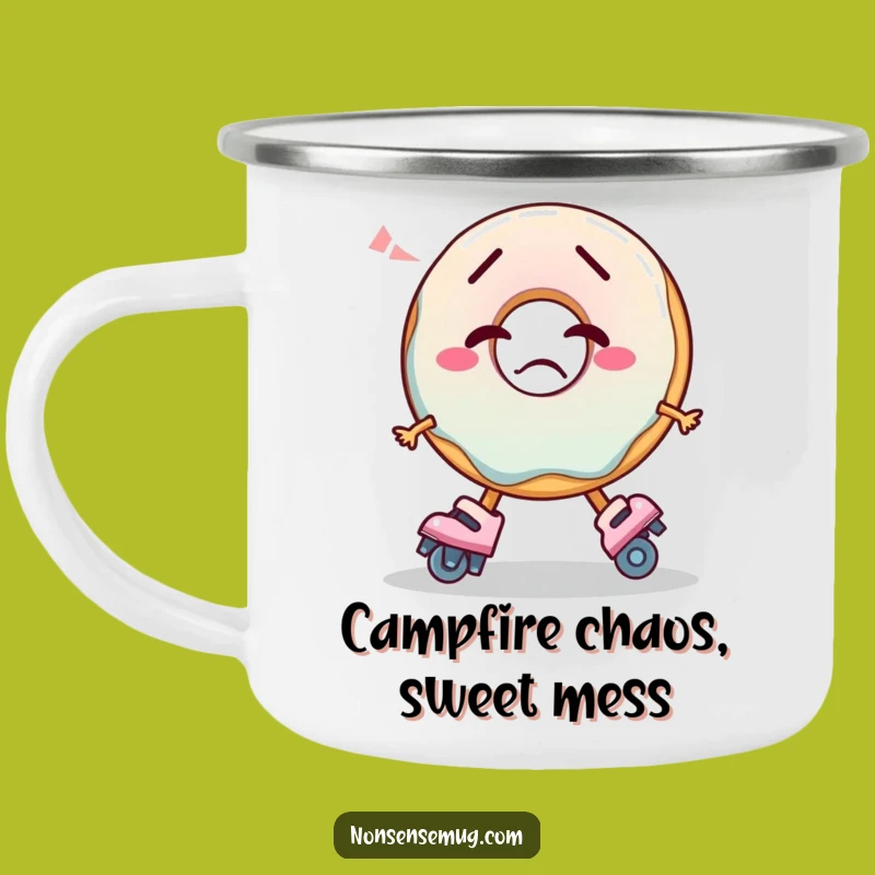 Funny Confused Donut Skating Camping Mug: Confusion On-the-Go Gift