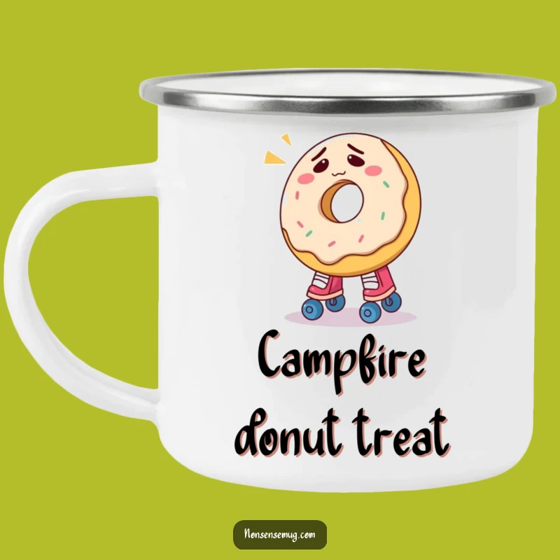 Funny Donut Roller Skate Camping Mug: Sweet Adventures