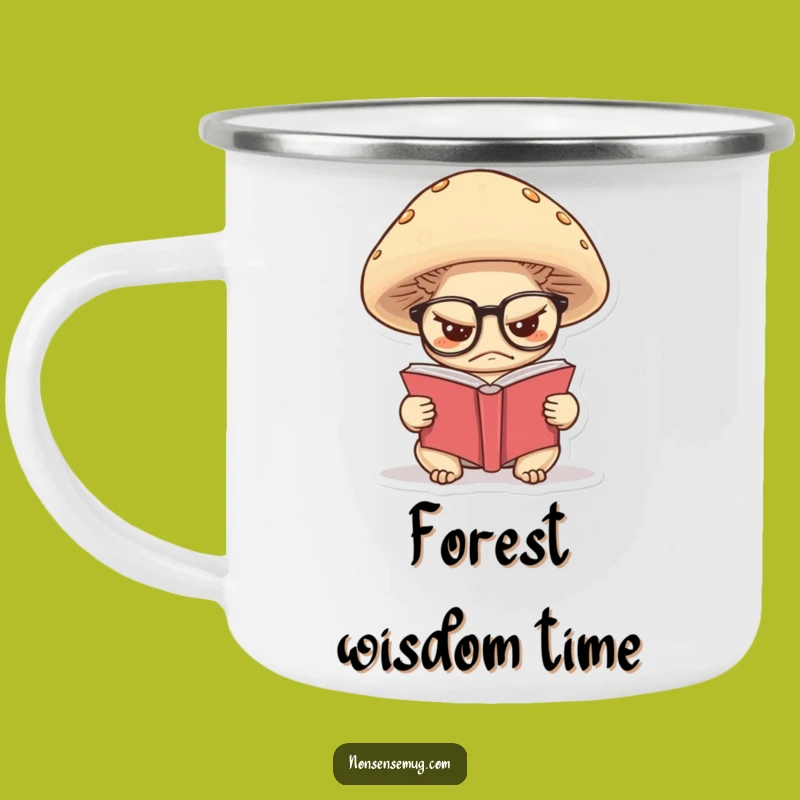 Funny Grumpy Mushroom Camping Mug: Adventure with a Wise Reader - Perfect Funny Gift