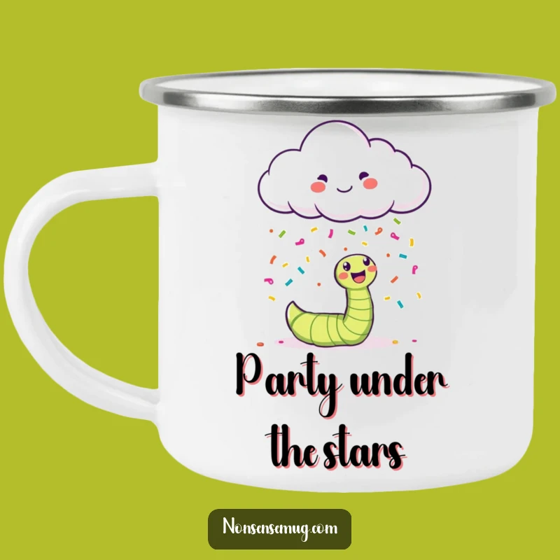 Funny Cloud Confetti Camp Mug - Whimsical Outdoor Drinkware Gift