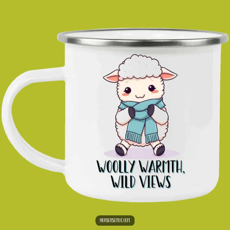 Funny Sheep Knitting Camping Mug: Durable Ewe Crafting Scarf on Feet - Adventure Gift