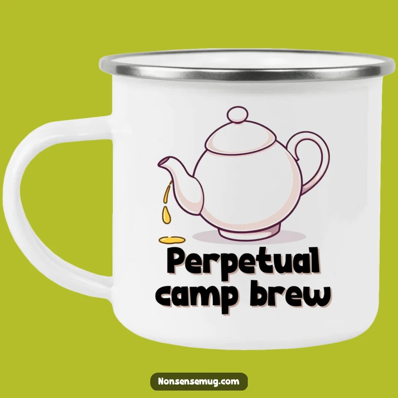 Funny Teapot Camp Mug - Whimsical Outdoor Drinkware Gift