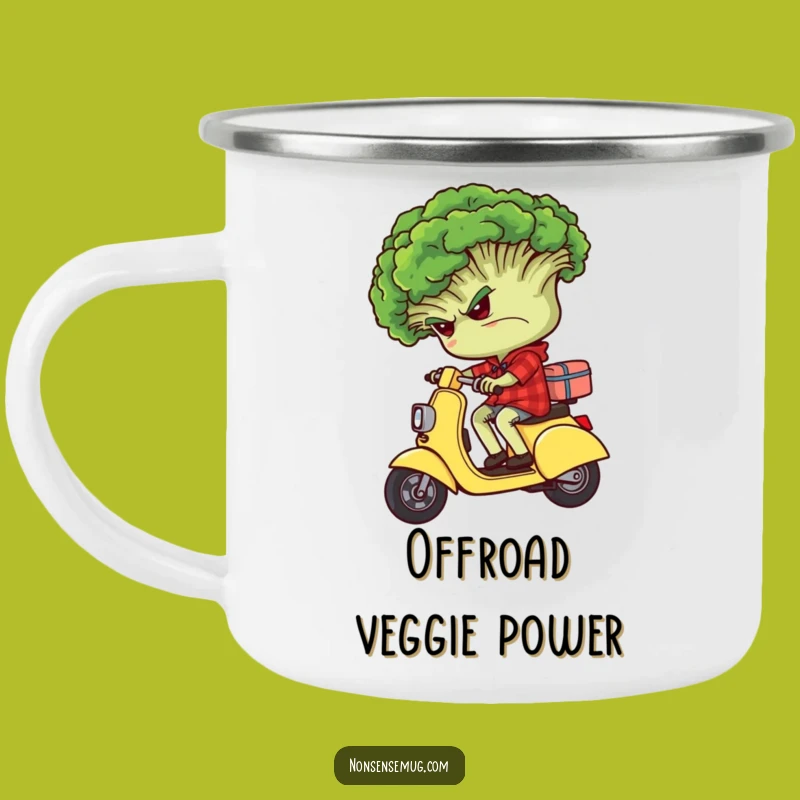 Funny Grumpy Broccoli Camp Mug - Hilarious Outdoor Humor Gift