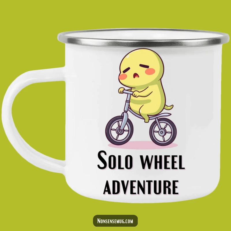 Funny Pickle Unicycle Camping Mug: Adventure Fuelled by Hilarious Grit
