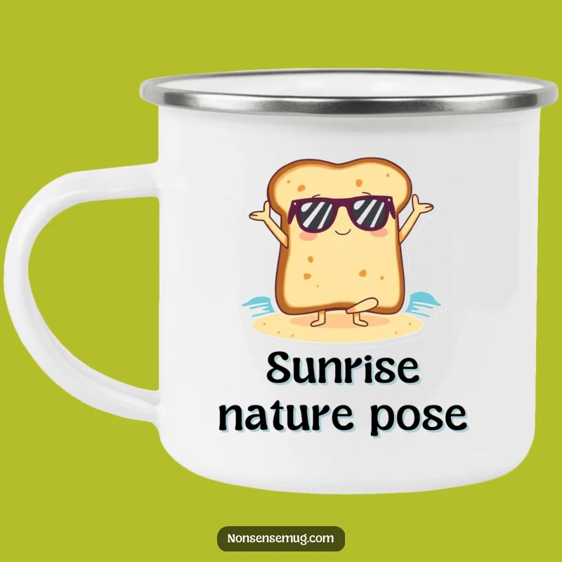 Funny Yoga Toast Camping Mug: Beach Zen Outdoor Gift