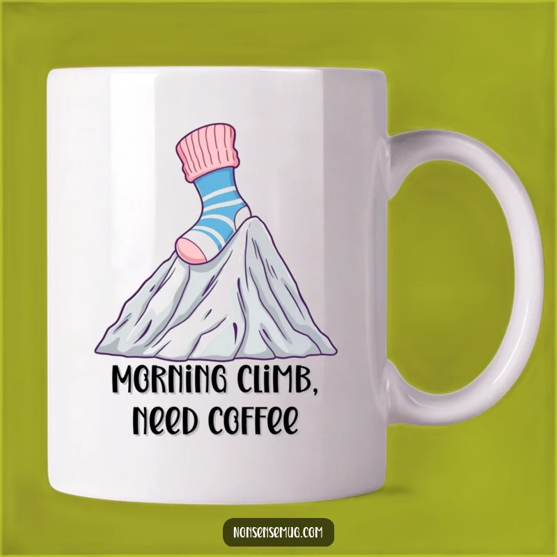 Funny Sock Climbing Laundry Mug: Brave Adventure Gift