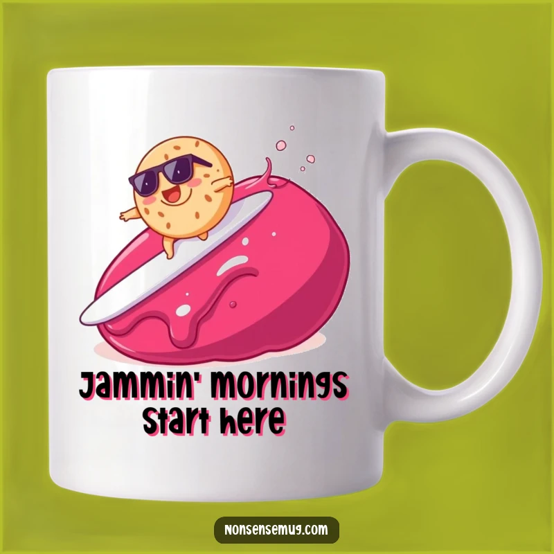 Funny Bagel Surfing Jam Mug - Hilarious Breakfast Gift for Foodie Fun