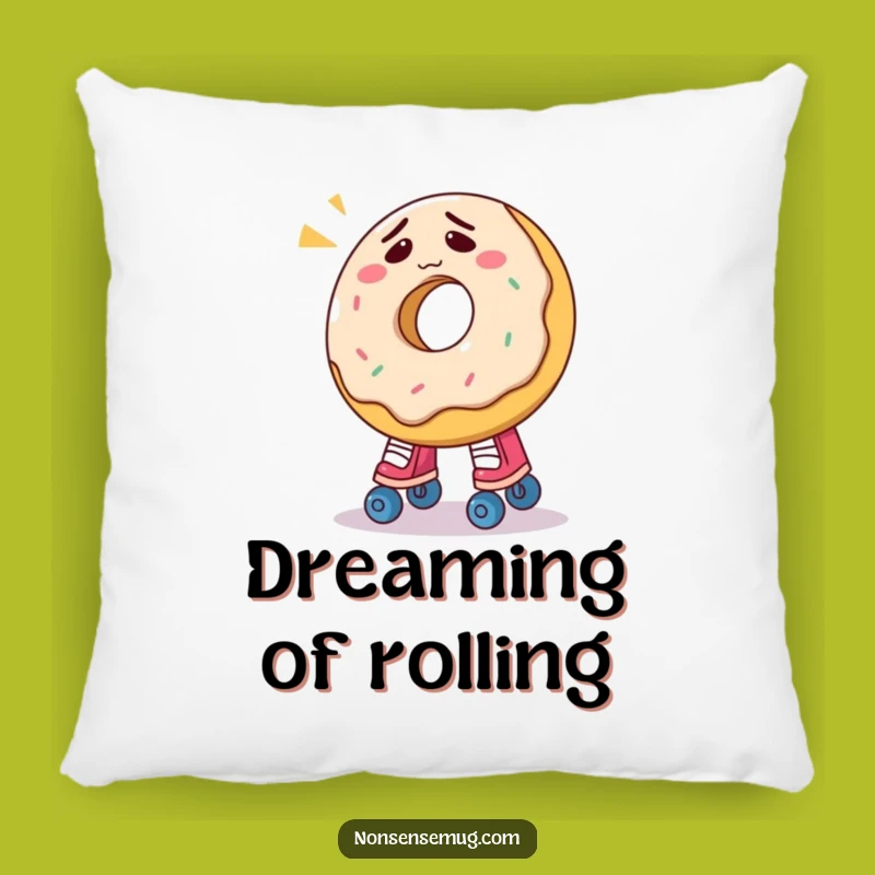 Funny Donut Roller Skate Pillow: Cozy Confusion & Sweetness