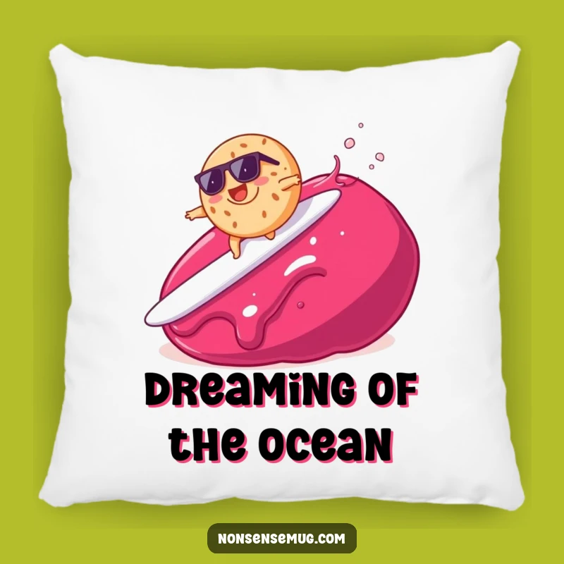 Cozy Funny Bagel Surfing Jam Pillow - Cuddle Up with Breakfast Fun