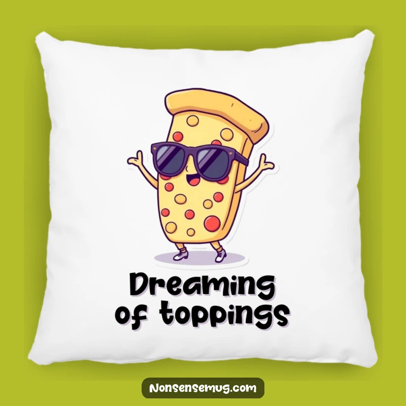 Funny Pizza Pillow: Dancing Pizza Slice with Sunglasses, Comfy & Cool Accent
