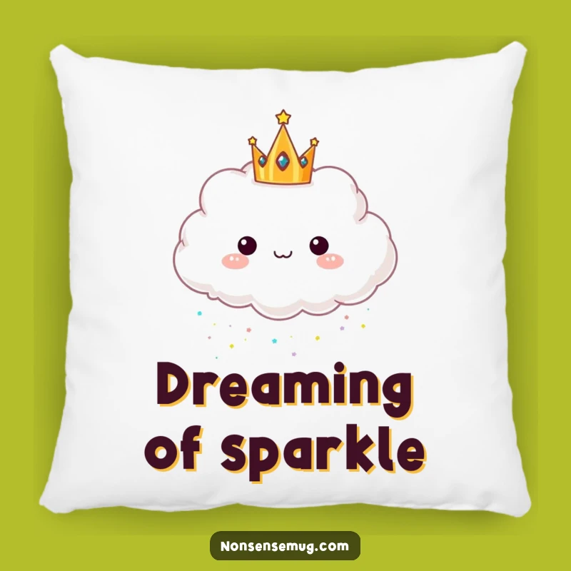 Funny Glitter Cloud Pillow: Cozy Whimsical Accent Decor