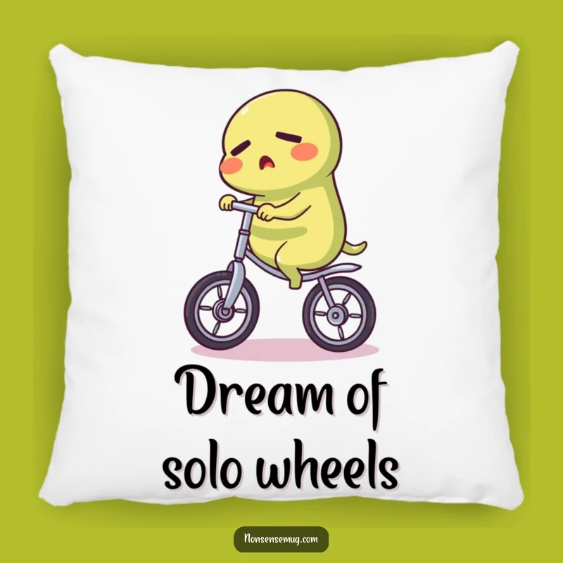 Funny Pickle Unicycle Pillow: Snuggle Up with Hilarious Determination