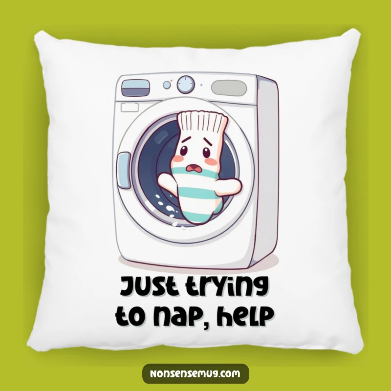 Funny Sock Escape Pillow: Comfy Confused Laundry Day Cushion, Soft Funny Gift