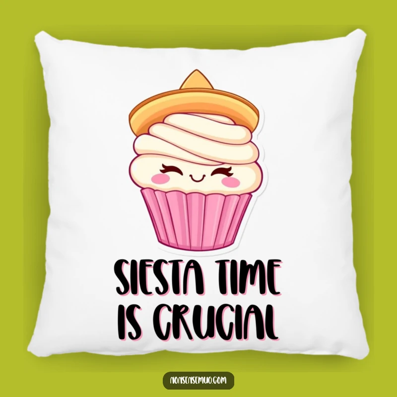 Funny Cupcake Sombrero Pillow: Cozy Comfort with Fiesta Spirit and Sweet Humor