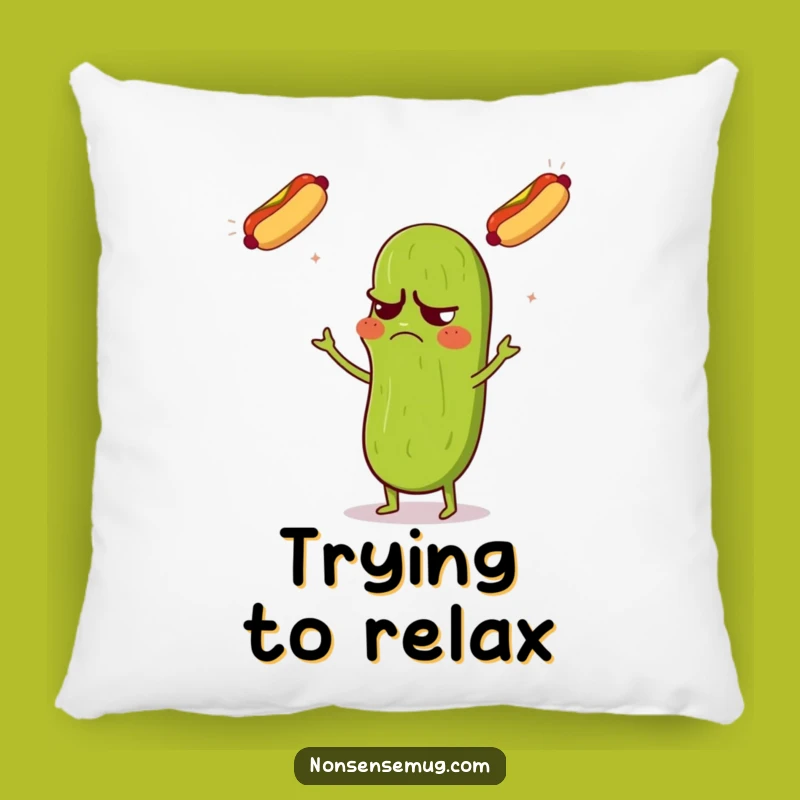 Funny Pickle Juggling Pillow: Grumpy Cushion - Cozy & Funny Gift