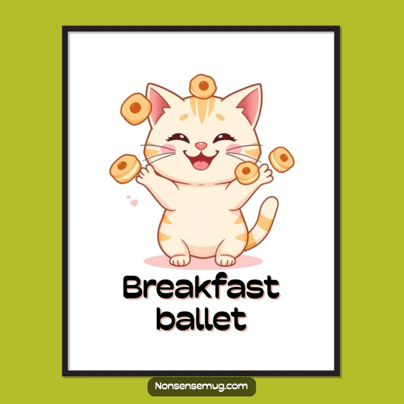Funny Cat Juggling Pastries Digital Art - Instant Hilarious Download!