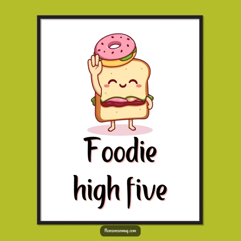 Funny Sandwich Donut Digital Art: Instant Quirky Charm for Your Walls