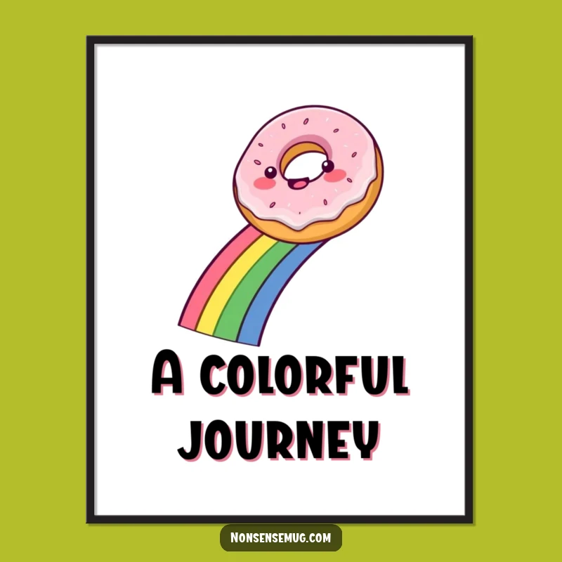 Funny Donut Rainbow Slide Digital Art: Instant Sweet Decor Download