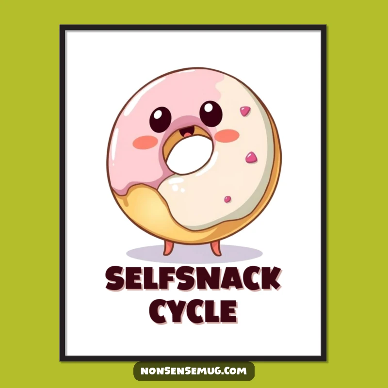 Funny Donut Stealing Bite Digital Art - Instant Hilarious Decor for Any Space