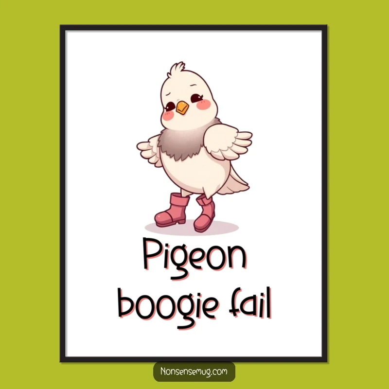 Funny Pigeon Dance Digital Art - Instant Humorous Wall Decor Gift