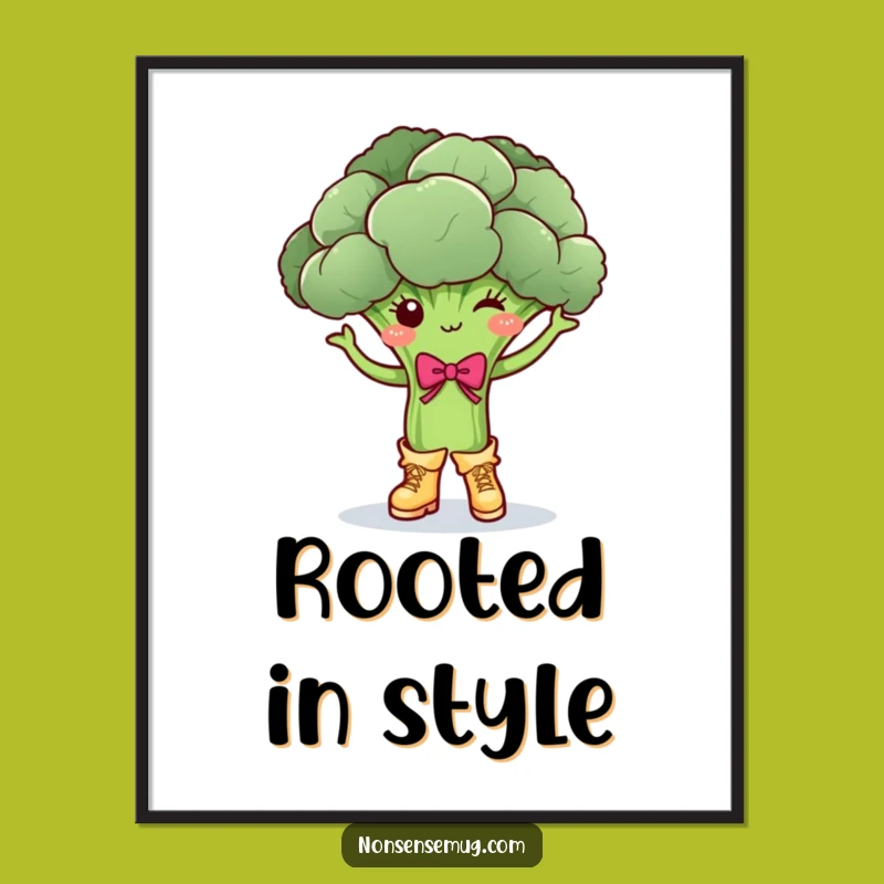 Funny Dancing Broccoli Digital Print: Instant Veggie Grooves for Your Walls!