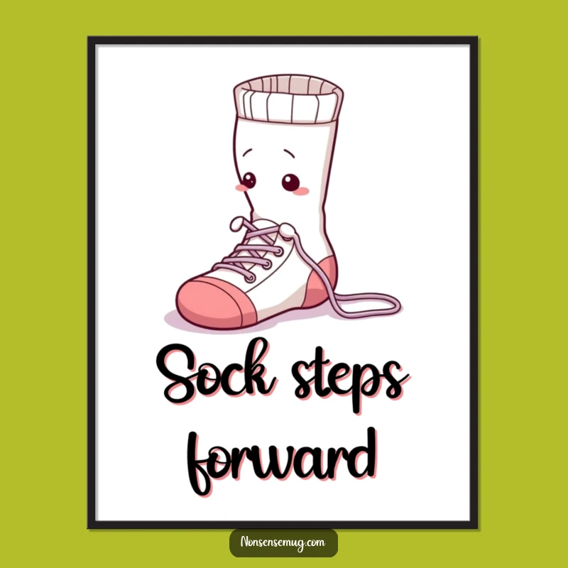 Funny Sock Tying Digital Art - Instant Whimsical Decor Gift