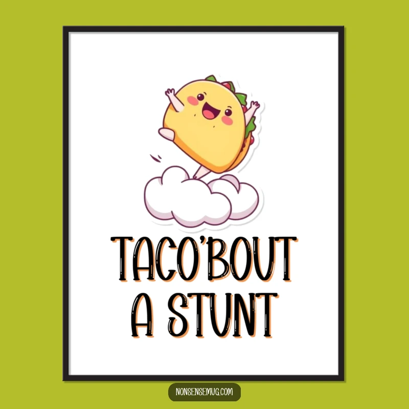 Funny Taco Backflip Digital Print - Hilarious Wall Art for Foodies
