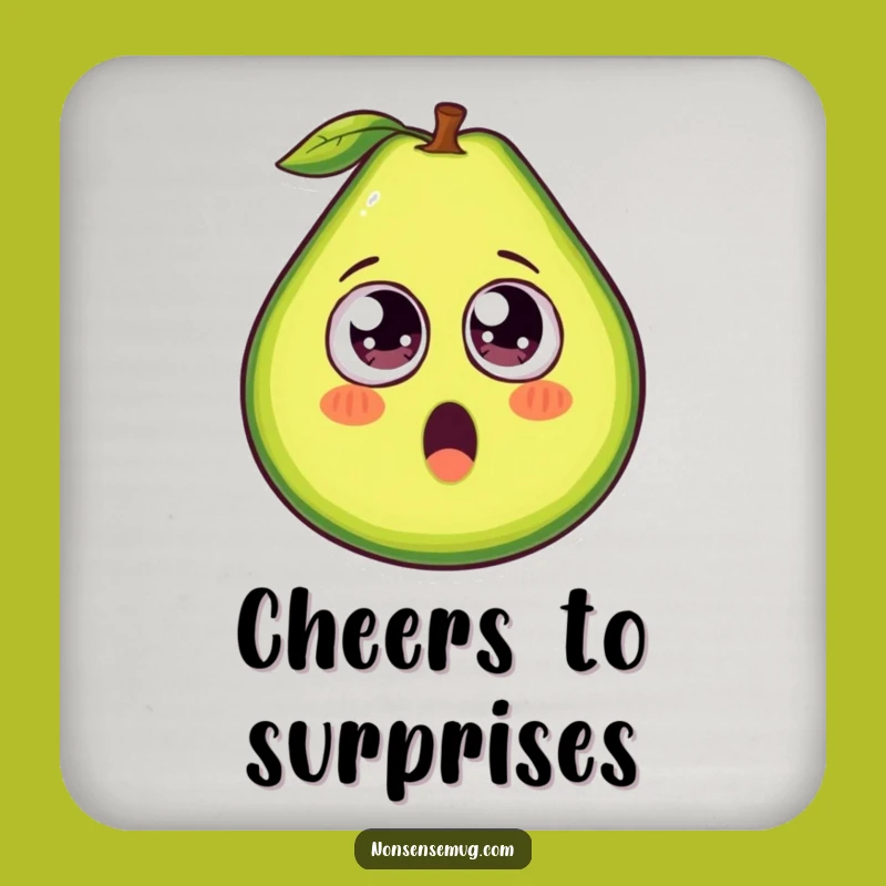 Funny Avocado Googly Eyes Coaster - Protects Surfaces with Quirky Charm