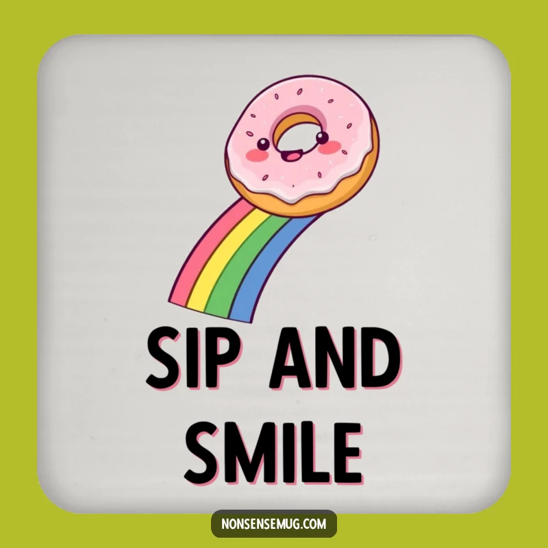 Funny Donut Rainbow Slide Coaster: Sip in Sweet Style