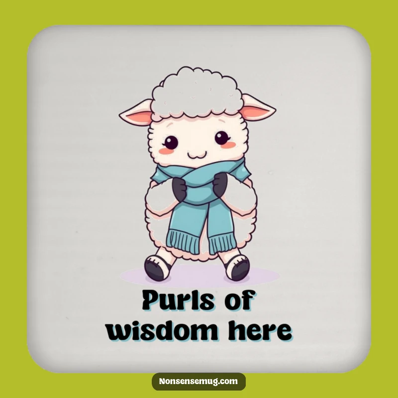 Funny Sheep Knitting Coaster: Protect Surfaces with Ewe Crafting Scarf on Feet - Hilarious Gift