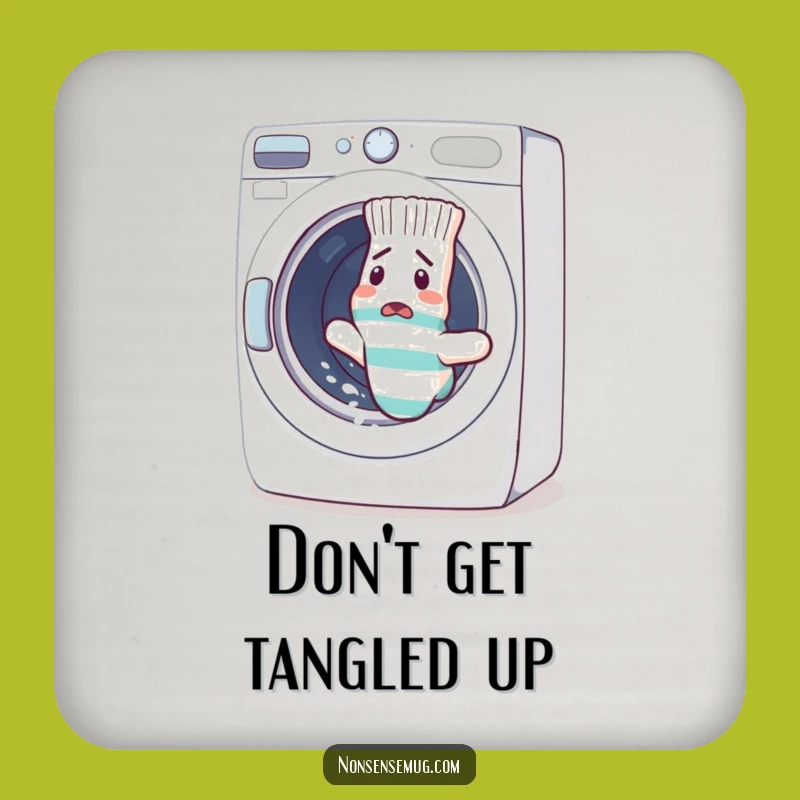 Funny Sock Escape Coaster: Protect Surfaces from Confused Laundry Day Spills, Novelty Funny Gift