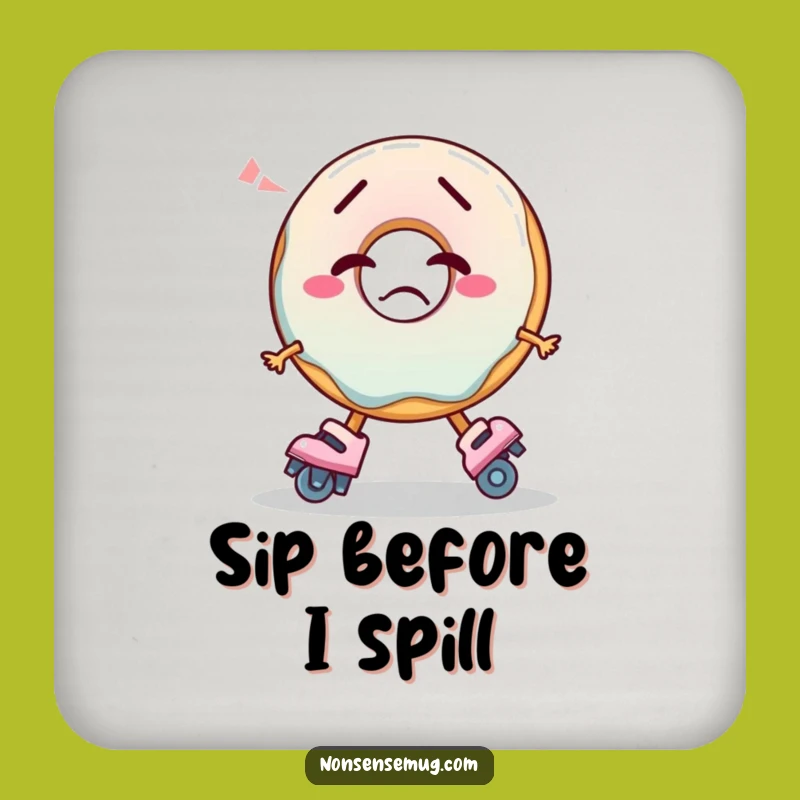 Funny Confused Donut Skating Coasters (Set of 4): Sip with Confusion Gift
