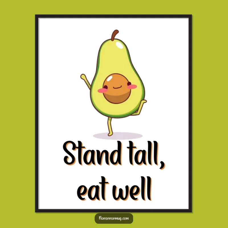 Funny Avocado Fitness Poster - Handstand Wall Art!