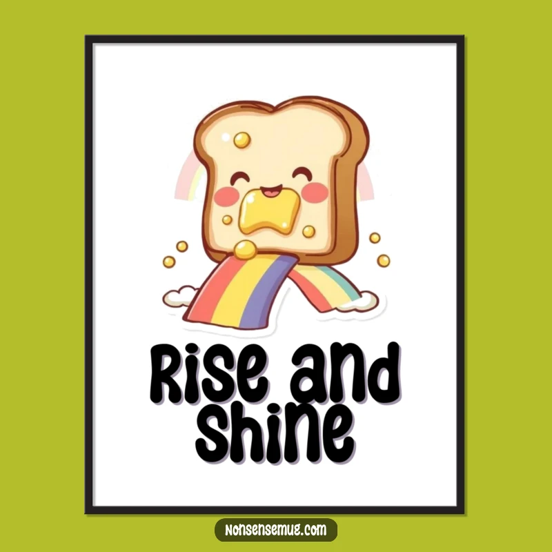 Funny Toast Rainbow Poster: Bring Joyful Art to Your Walls!