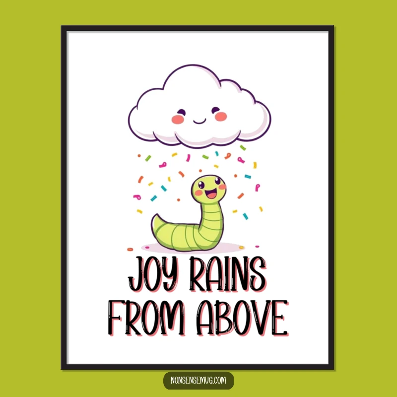 Funny Cloud Confetti Art Print - Whimsical Wall Decor Gift