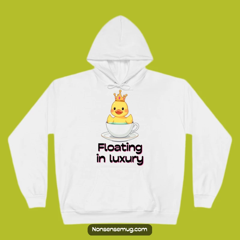 Funny Royal Duck Hoodie: Crowned Teacup Floater Cozy Gift