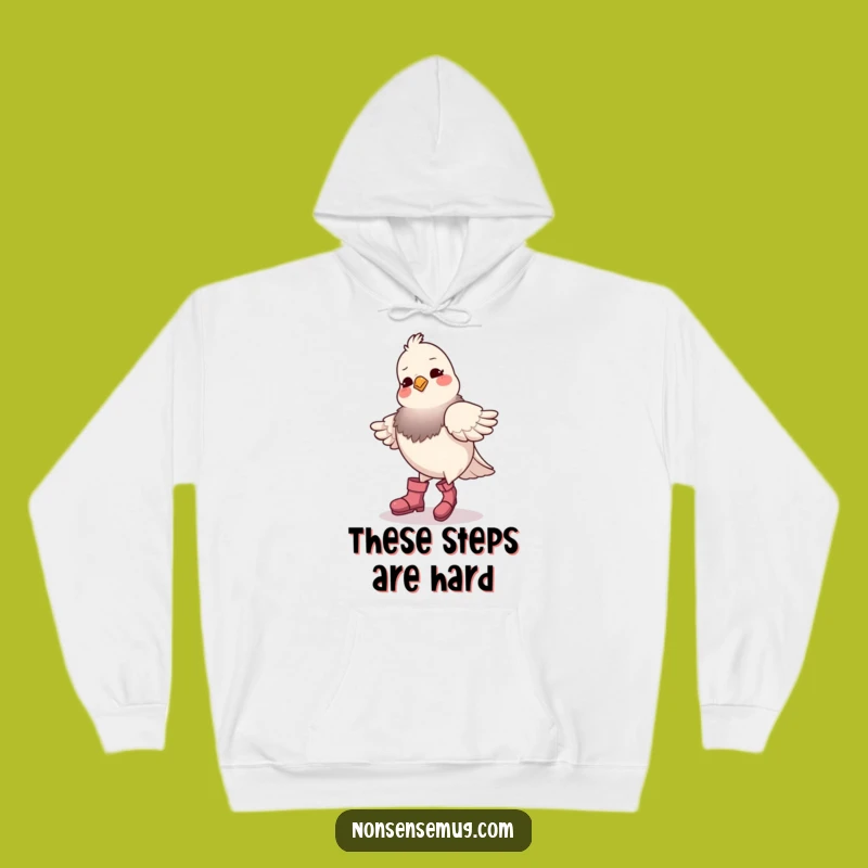 Funny Pigeon in Boots Hoodie - Cozy Comical Bird Warm Gift for Cold Days