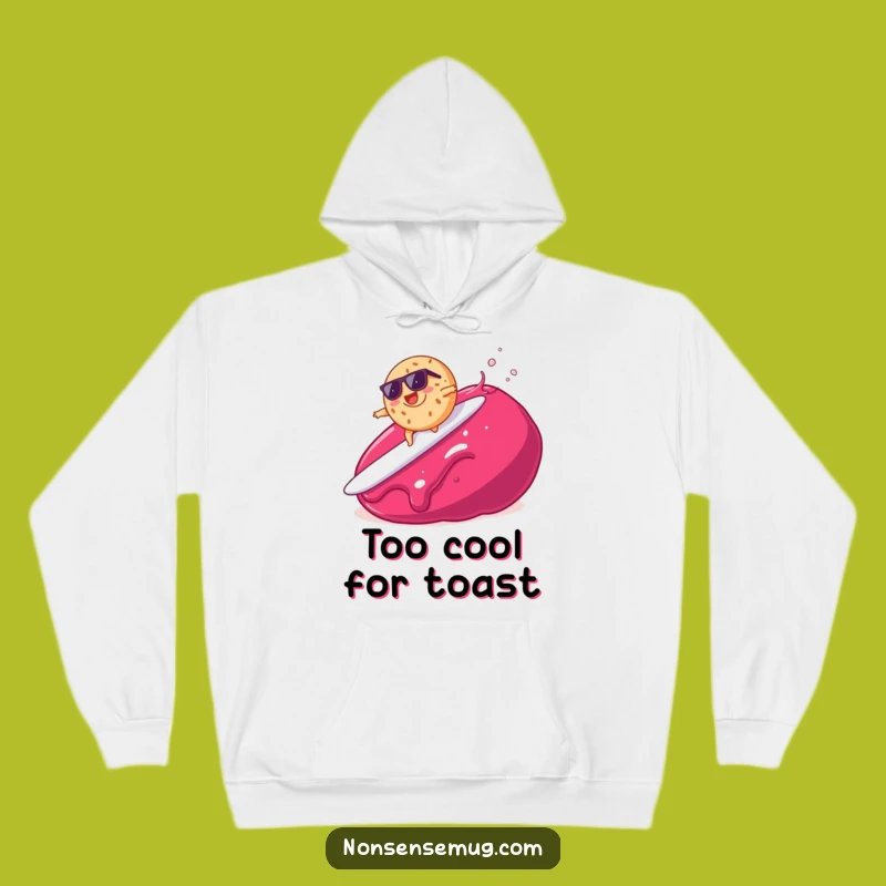 Warm Funny Bagel Surfing Jam Hoodie - Cozy and Groovy Breakfast Wear