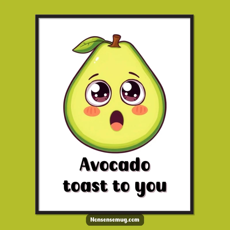 Free Printable Funny Avocado Wall Art: Goofy Eyes Surprise Downloadable Decor