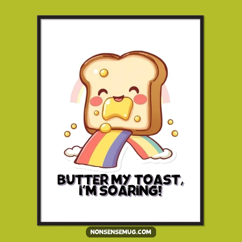 Funny Free Printable Wall Art: Toast Slides Rainbow - Whimsical Downloadable Decor!