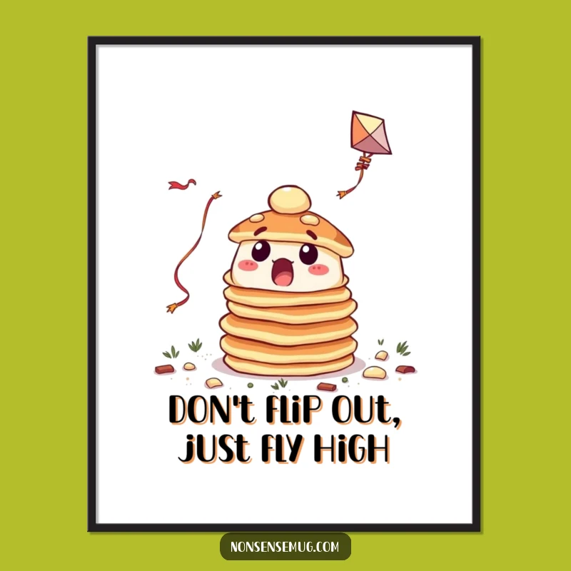 Free Printable Wall Art: Funny Pancake Kite Fail - Quirky Downloadable Art