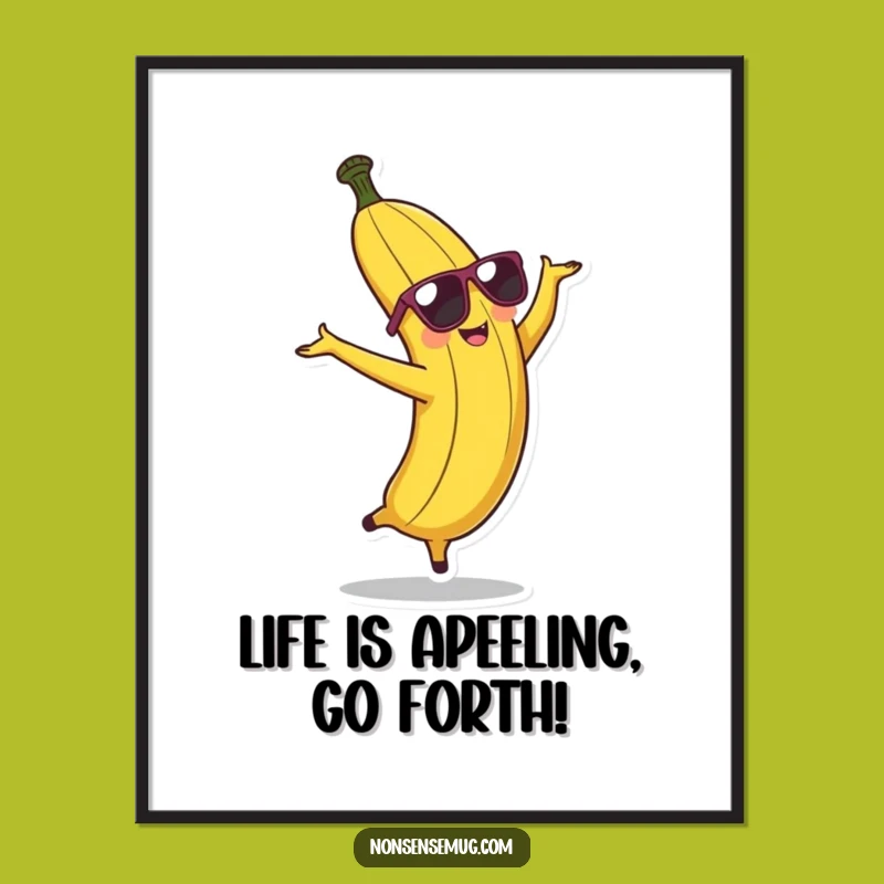 Free Printable Banana Cartwheel Wall Art - Funny Downloadable Gift for Quirky Decor